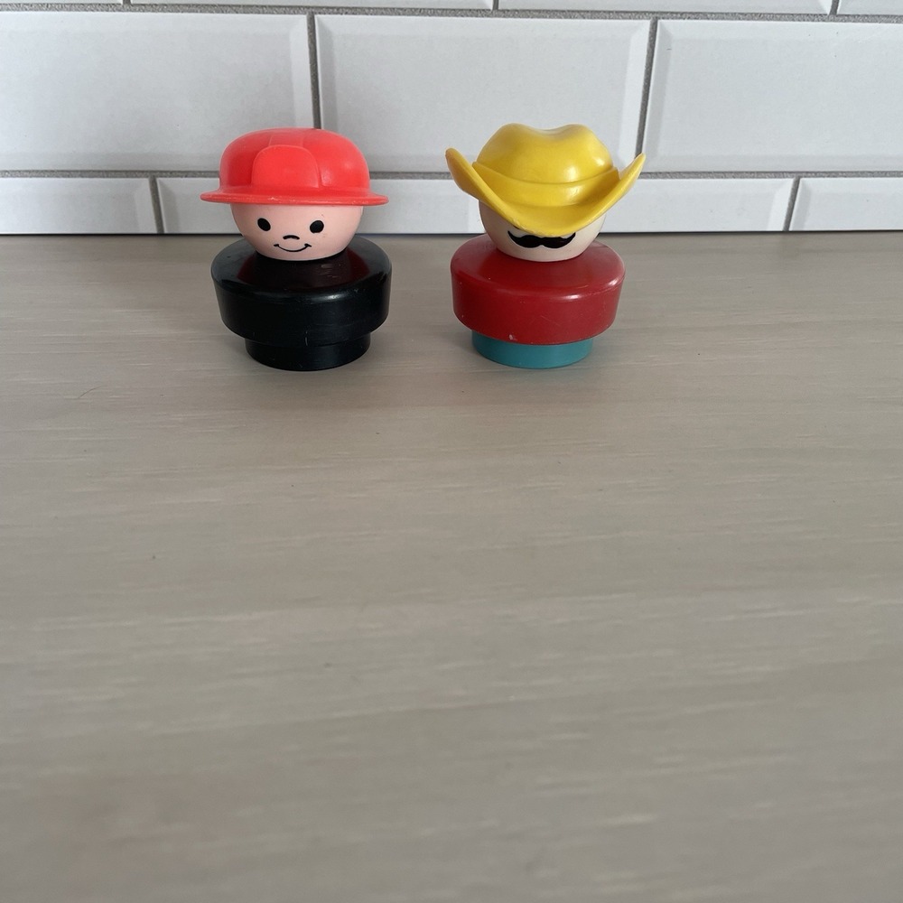 Vintage Fisher-Price Chunky Little People Farmer & Fireman